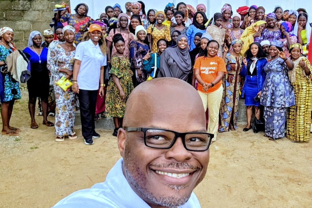 Mobolaji with participants at a 234 Project Beyond the Cycle gathering
