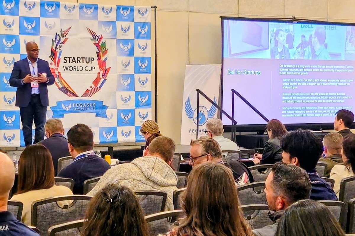 Mobolaji speaking at the CES Startup World Cup