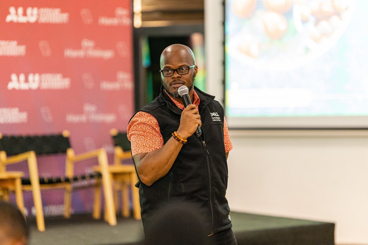 Mobolaji speaking at the ALU Innovate for Good Summit in Kigali